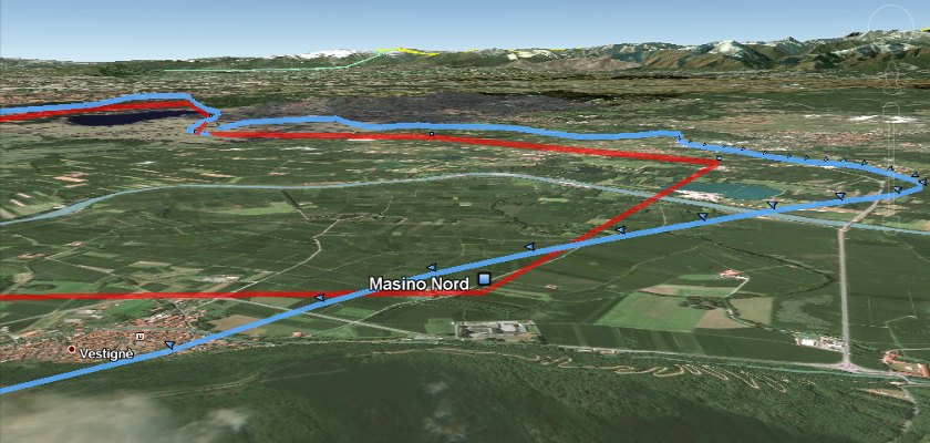 Google Earth visualizza rotta e traccia di test in 3D